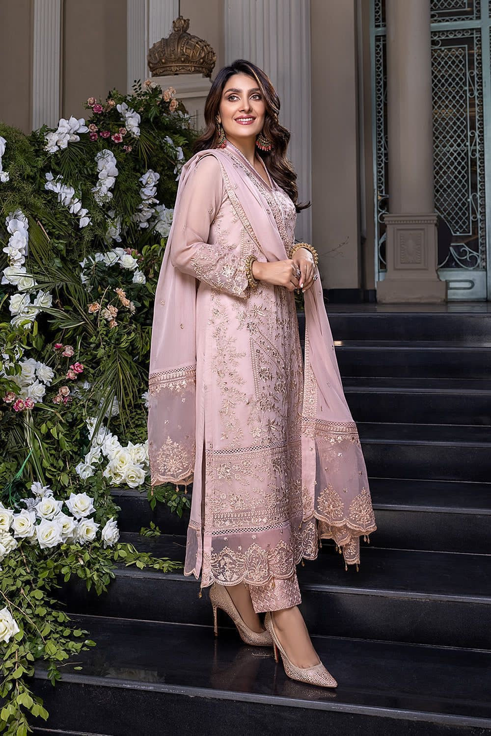AZURE Luxury Chiffon Embroidered 3-Piece Suit ✨