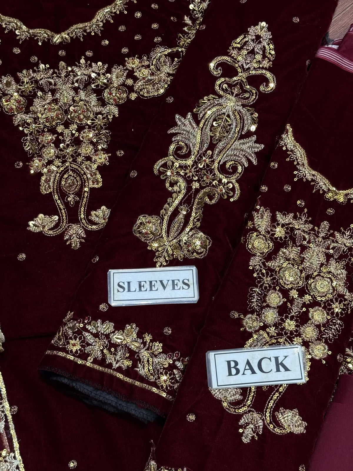 Aneela’s Velvet Sequins 3-Piece Unstitched Suit