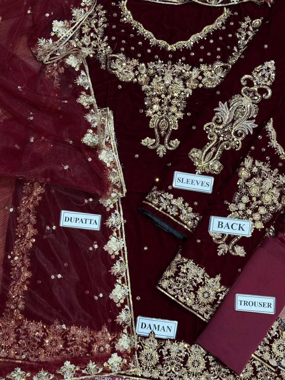 Aneela’s Velvet Sequins 3-Piece Unstitched Suit
