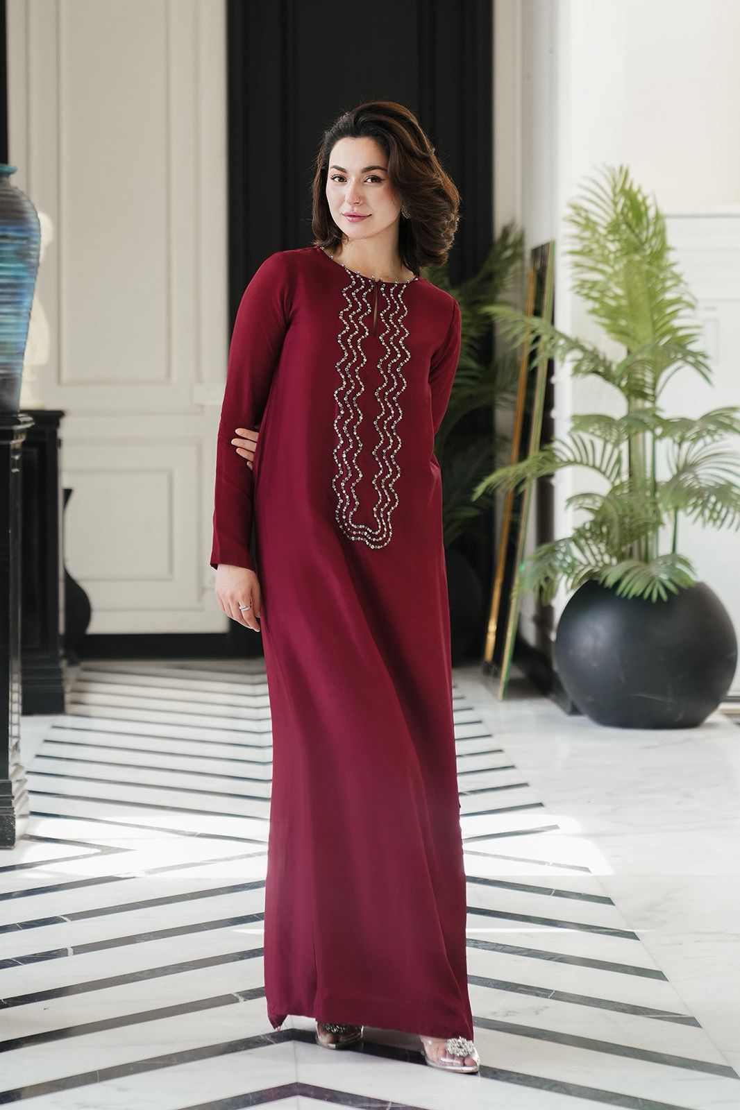 Lulusar Silk 3-Piece Stone Work Suit