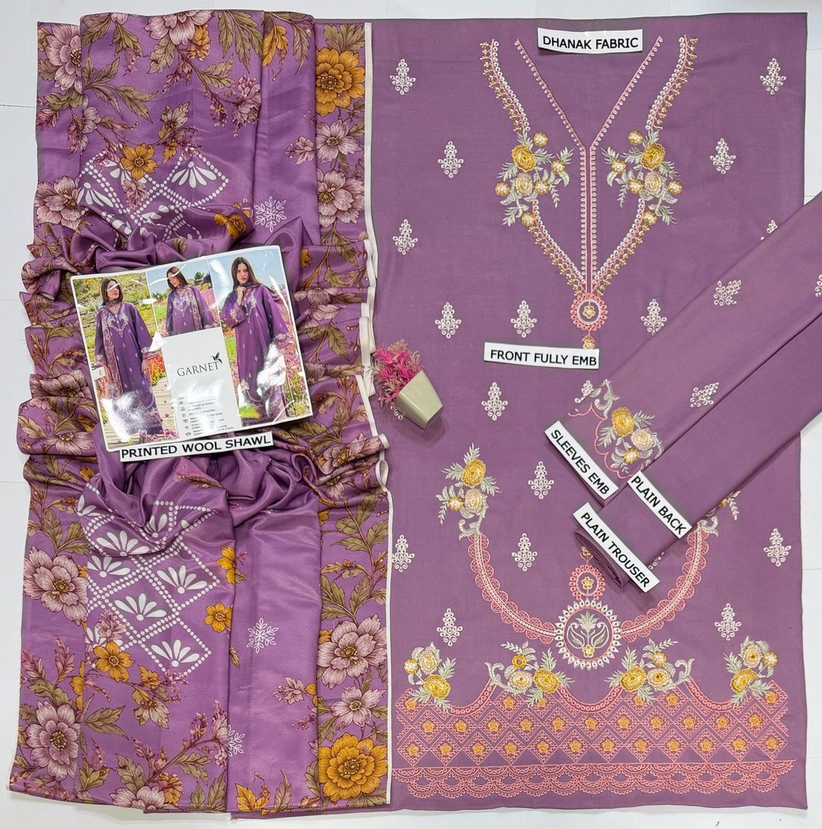Maria.B Winter Dhanak Embroidered 3-Piece Suit