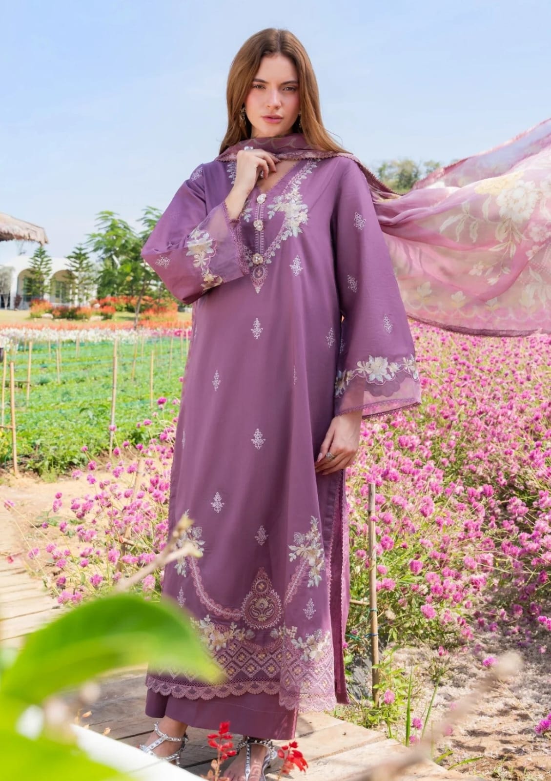 Maria.B Winter Dhanak Embroidered 3-Piece Suit