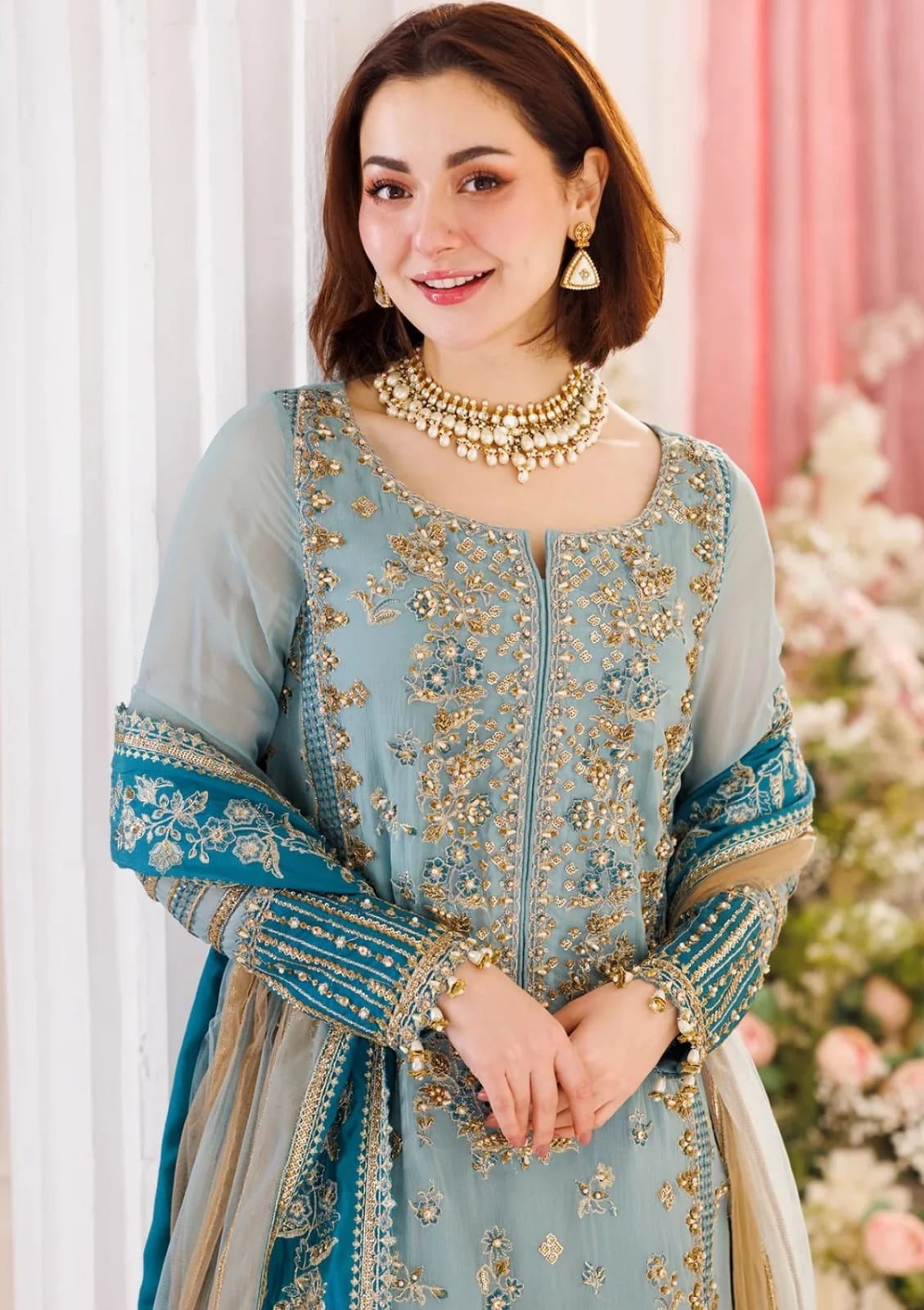 Charizma Chiffon & Net Embroidered 3-Piece Suit