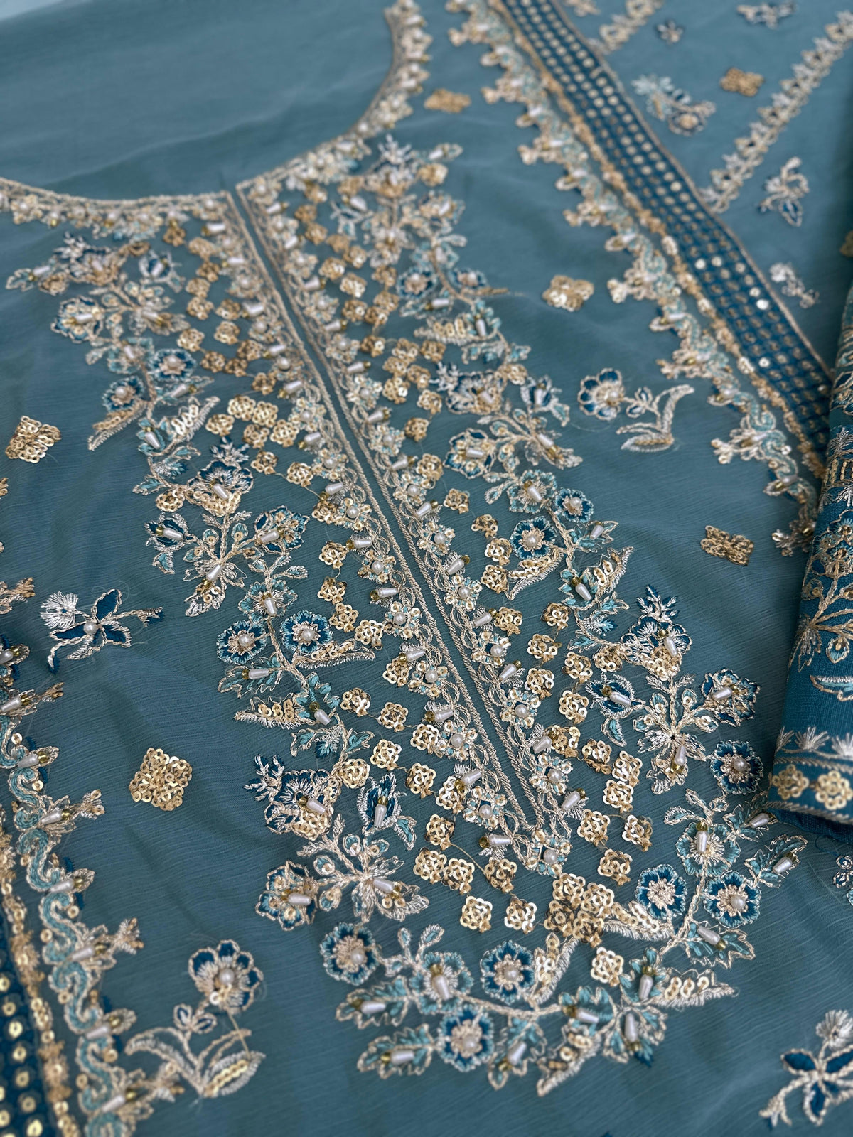 Charizma Chiffon & Net Embroidered 3-Piece Suit