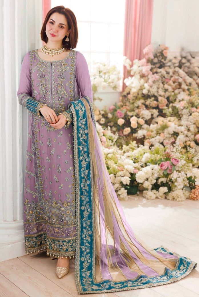 Charizma Chiffon & Net Embroidered 3-Piece Suit