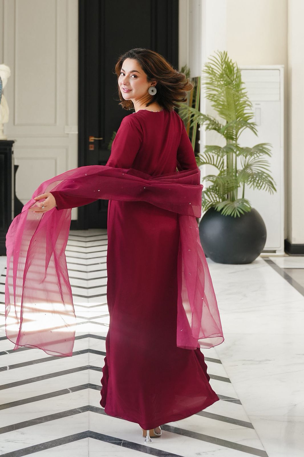 Lulusar Silk 3-Piece Stone Work Suit