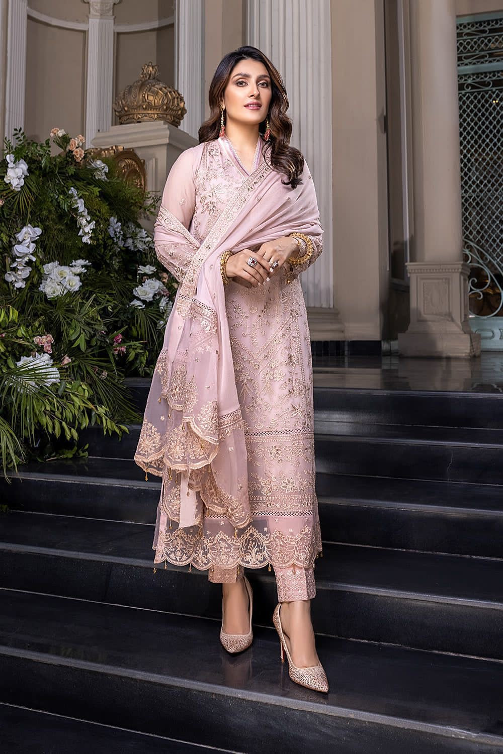 AZURE Luxury Chiffon Embroidered 3-Piece Suit ✨